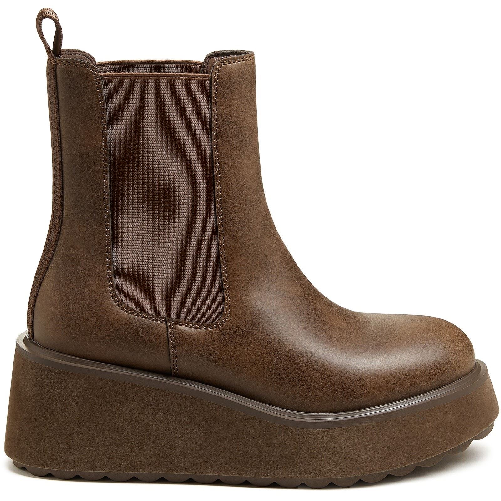 Rocket Dog Heyday Polyurethane Women's Dark Brown Flat Chelsea Boots