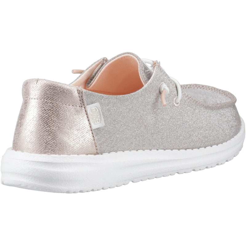 HEYDUDE Wendy Metallic Sparkle Synthetic Women's Rose Gold Shoes