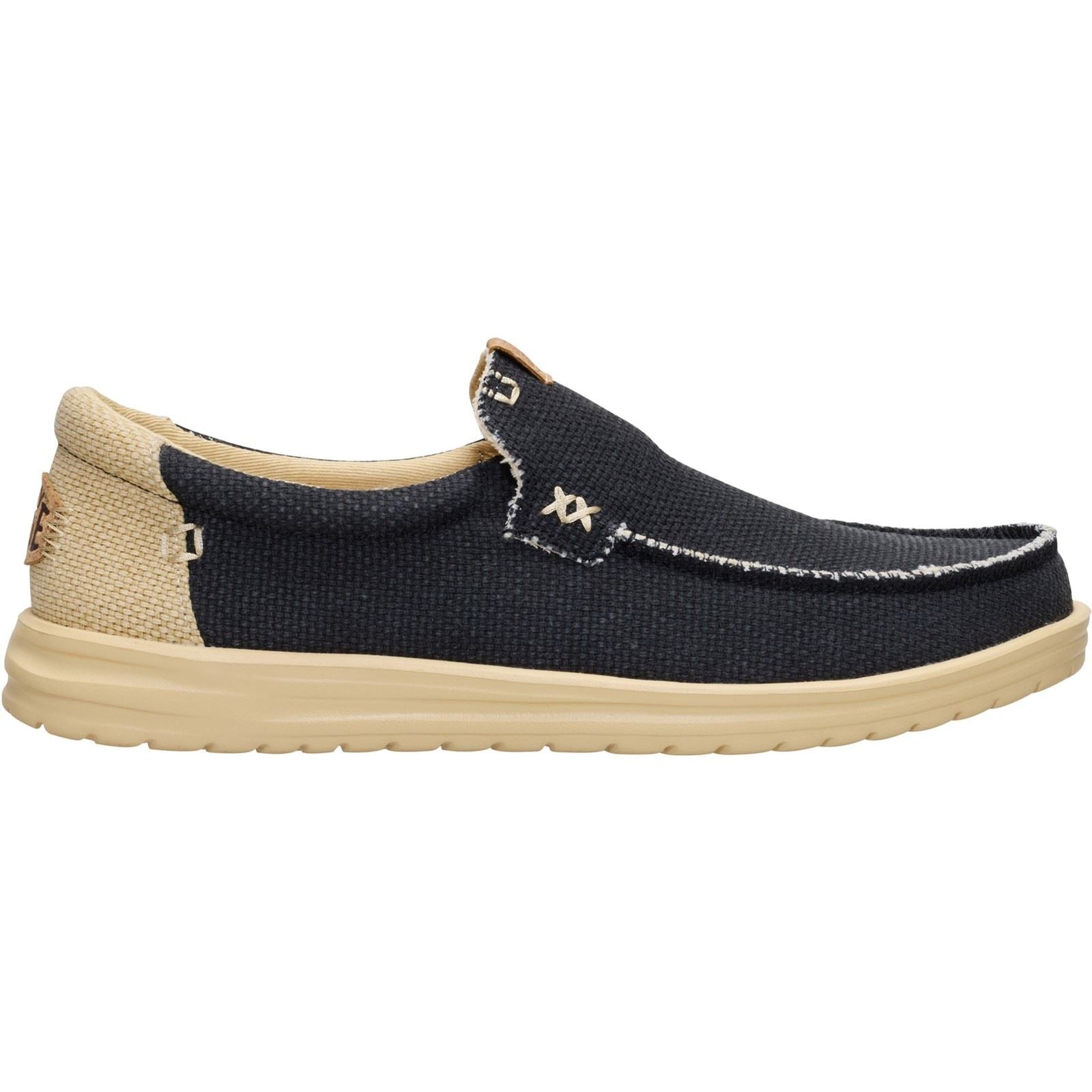 HEYDUDE Mikka Braided Textile Men's Black/Boulder Tan Loafers
