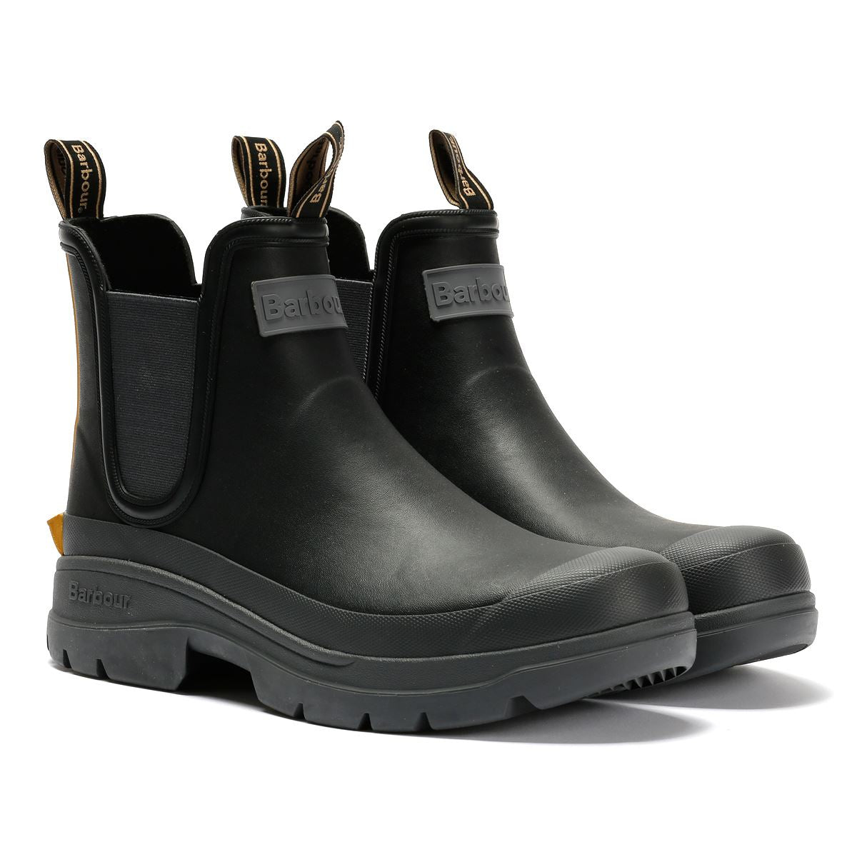 Barbour Nimbus Chelsea Men's Black/Ochre Wellington Boots