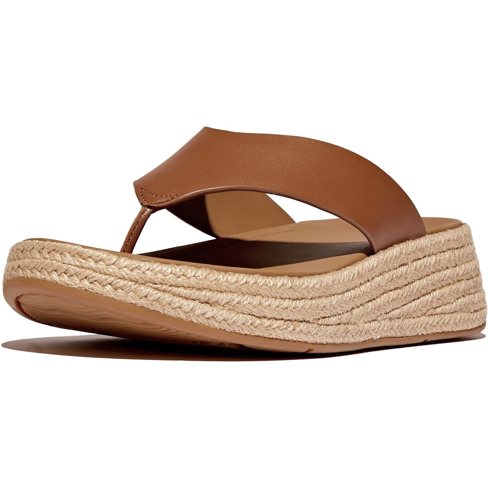 Fitflop F-Mode Toe Post Leather Women's Deep Tan Sandals
