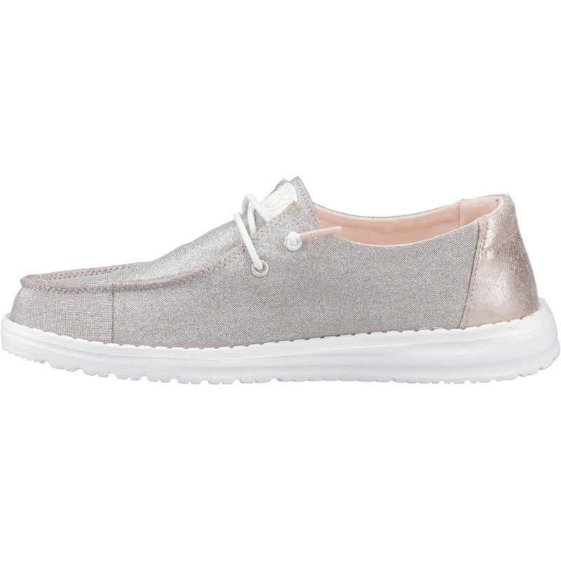 HEYDUDE Wendy Metallic Sparkle Synthetic Women's Rose Gold Shoes