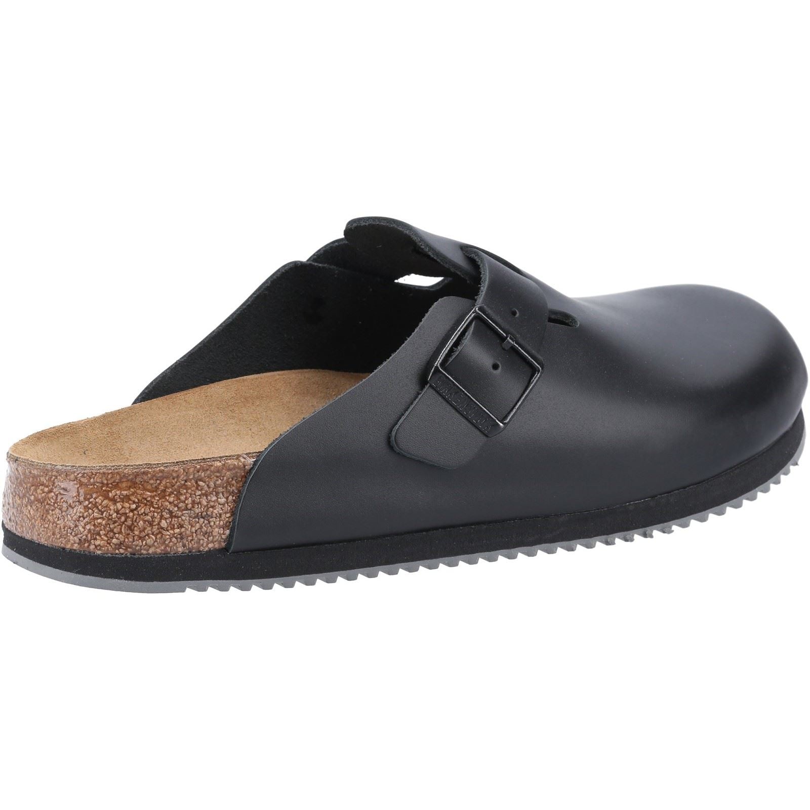 Birkenstock Boston Super Grip Leather Men's Black Clogs