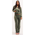 Juicy Couture Robertson Classic Jacket Synthetic Women's Green Hooded Sweatshirt