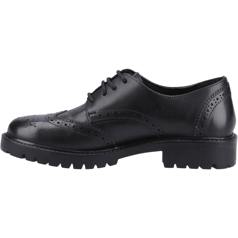 Hush Puppies Athena Senior Leather Girls's Black Brogues