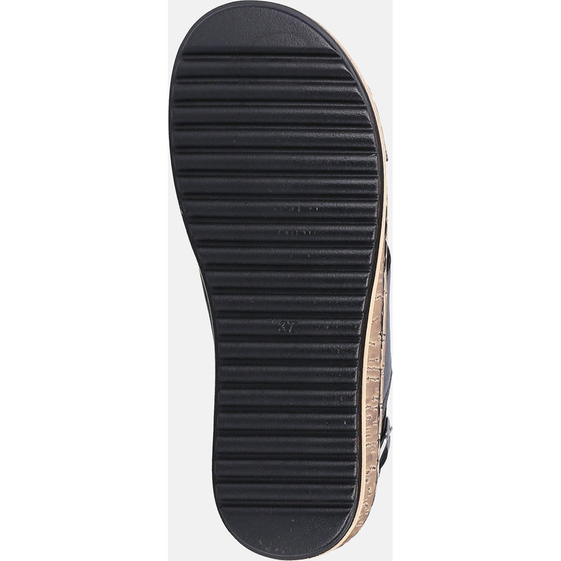 Hush Puppies Elena Leather Women's Black Wedges