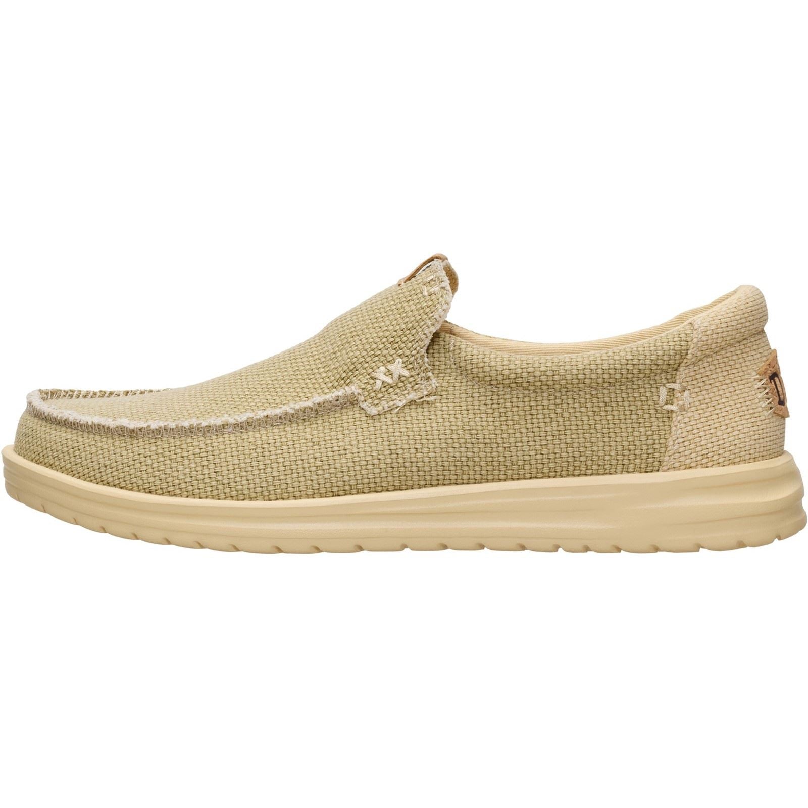 HEYDUDE Mikka Braided Textile Men's Olive Grey/Boulder Tan Loafers