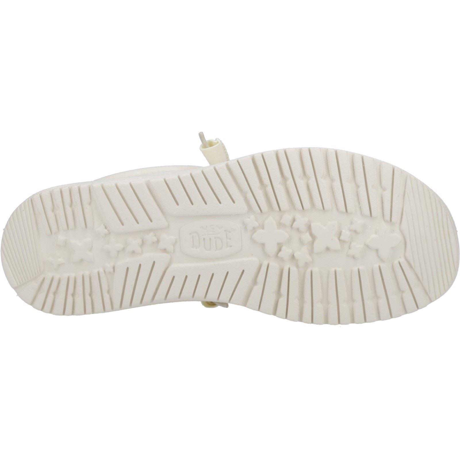 HEYDUDE Wally Canvas 100% Cotton Men's Stone White Shoes