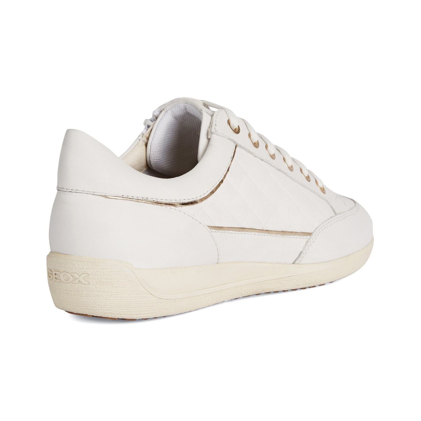 Geox D MYRIA Faux Leather Women's White Sneakers