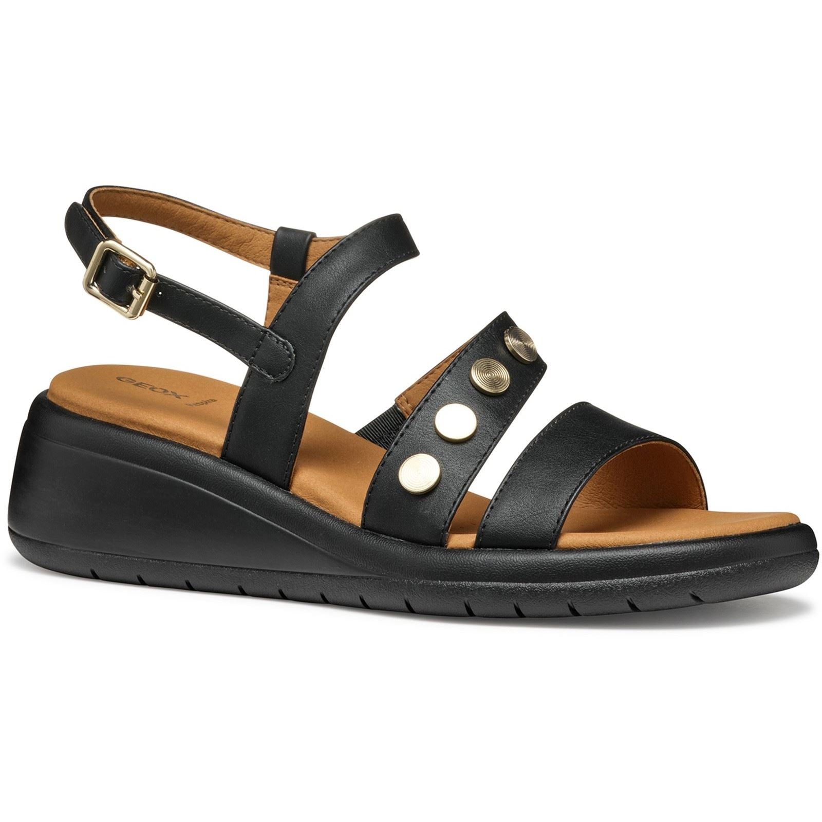 Geox D MELICONIA Synthetic Synthetic Women's Black Wedges