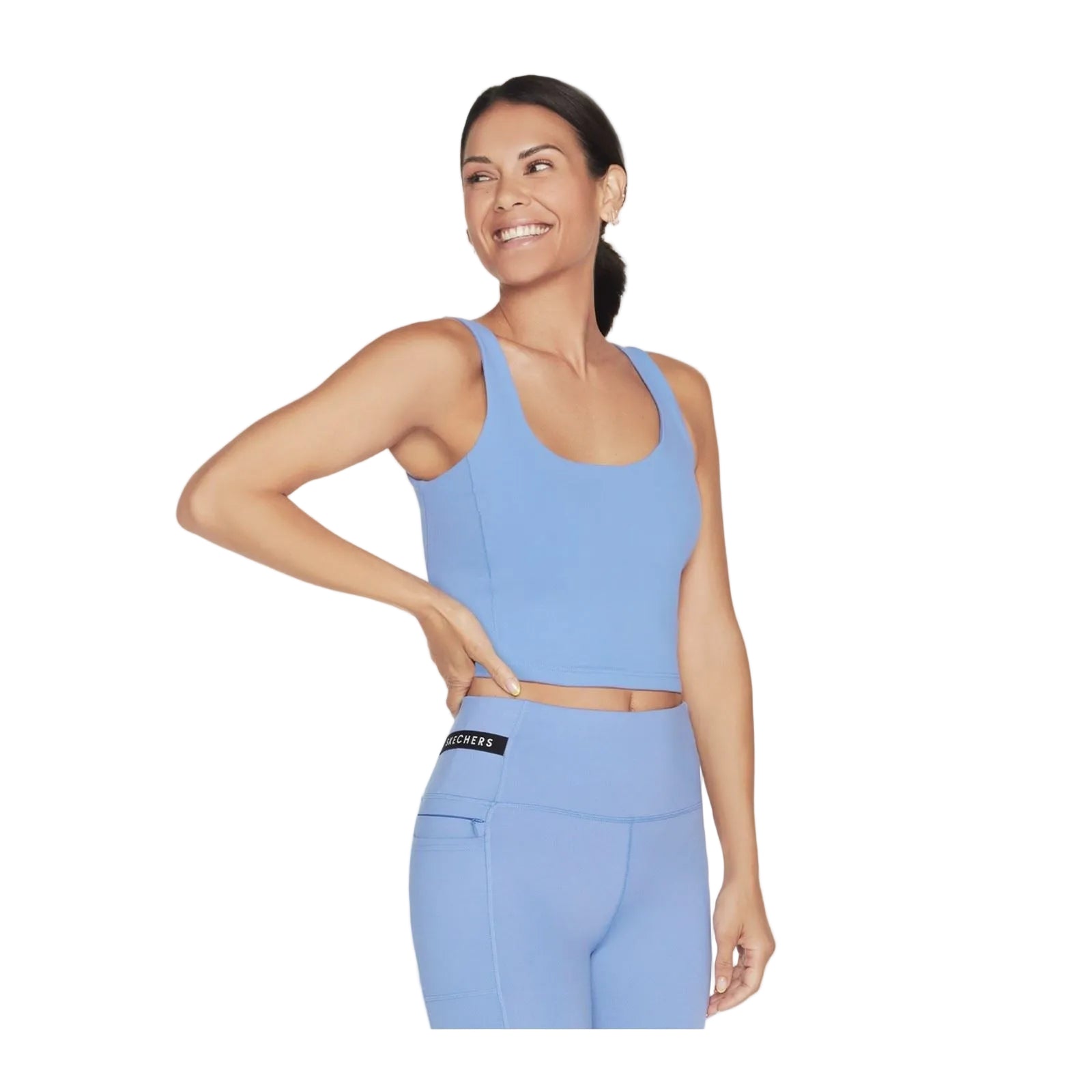 Skechers Performance Goflex Joy Longline Bra Nylon Women's Blue Sports Bra