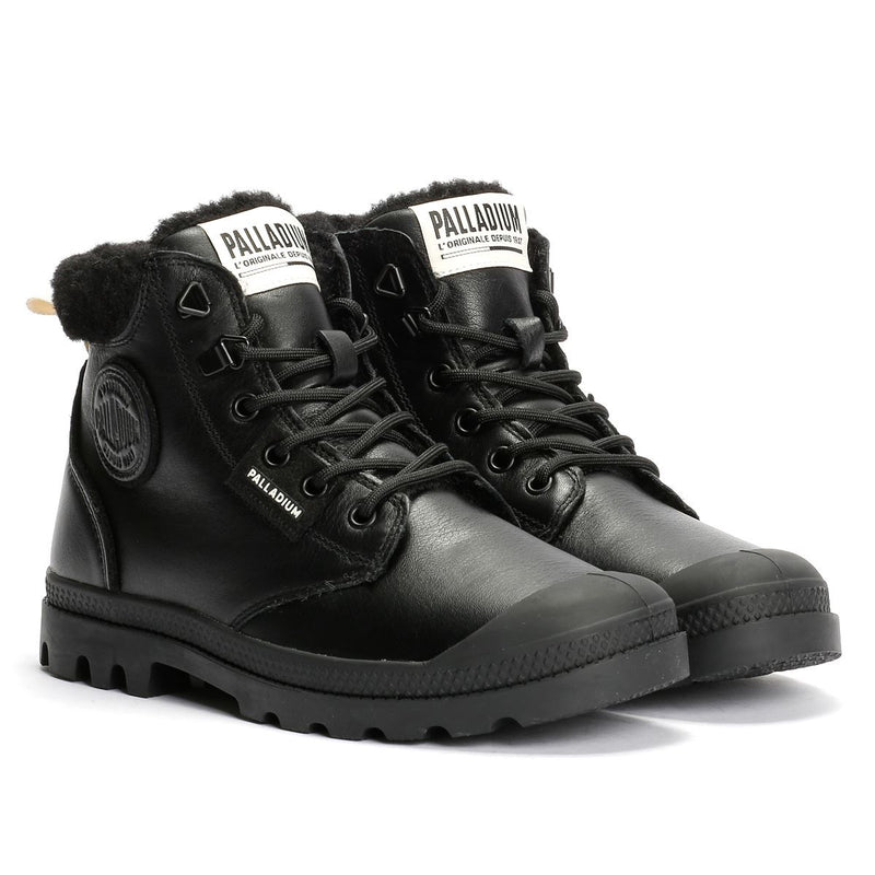 Palladium Pampa HI Snow Warm Leather Women's Black Boots