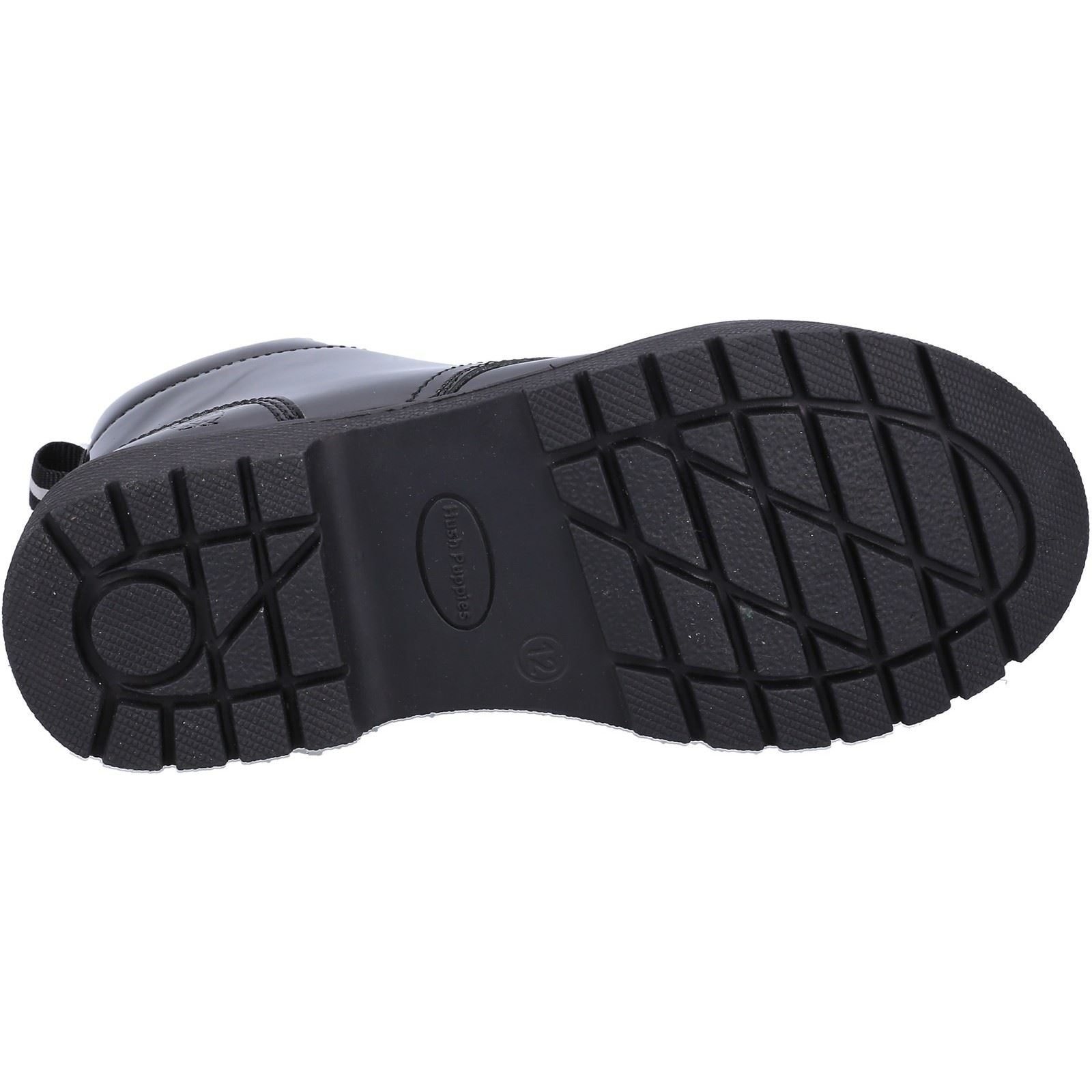 Hush Puppies Jolie Patent JNR Leather Girls's Black Boots