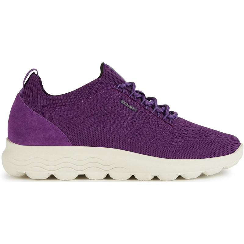 Geox D Spherica A Leather Women's Purple Sneakers
