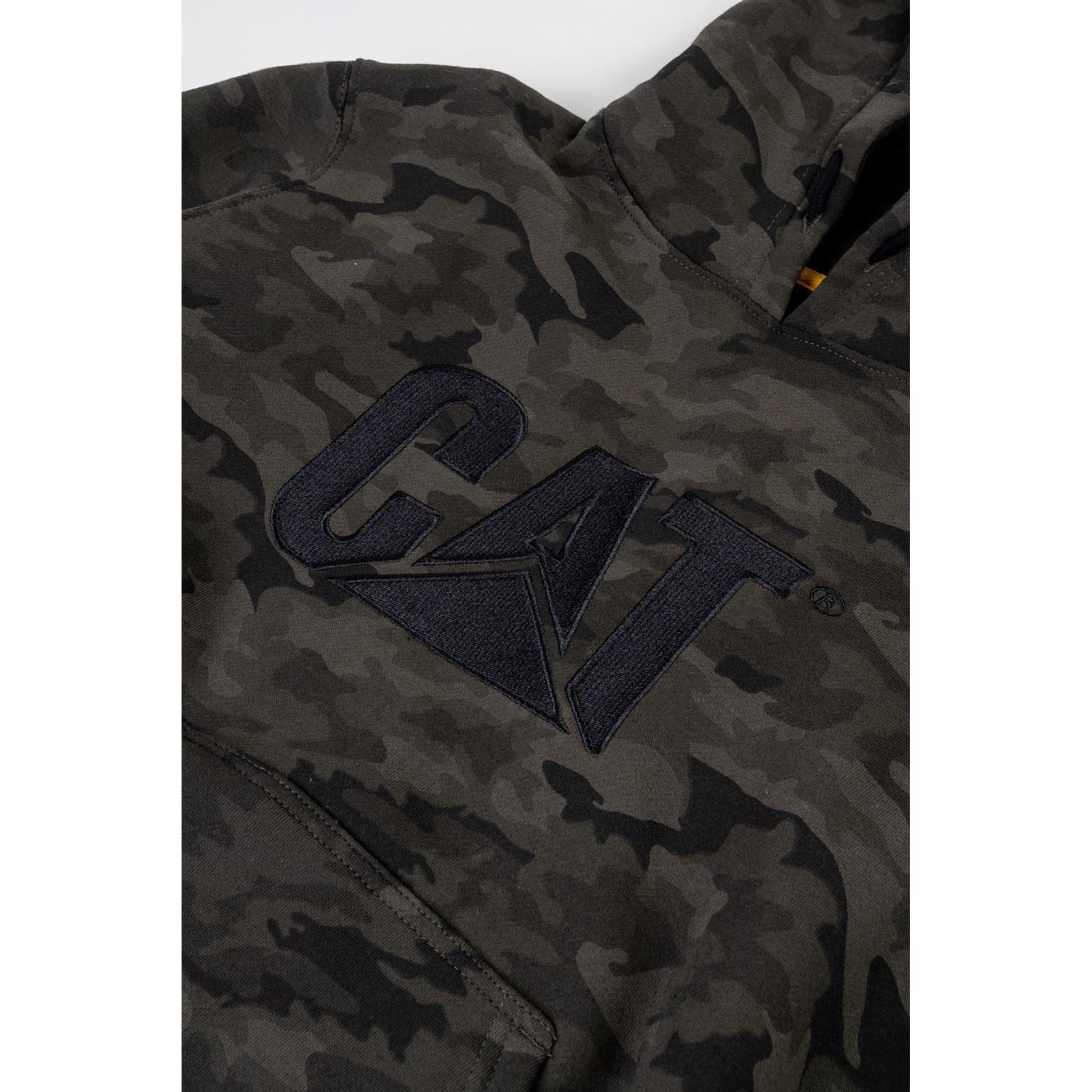 Caterpillar Trademark Cotton Men's Green Hooded Sweatshirt