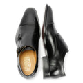Chapman & Moore Toe Cap Monk Leather Men's Black Shoes