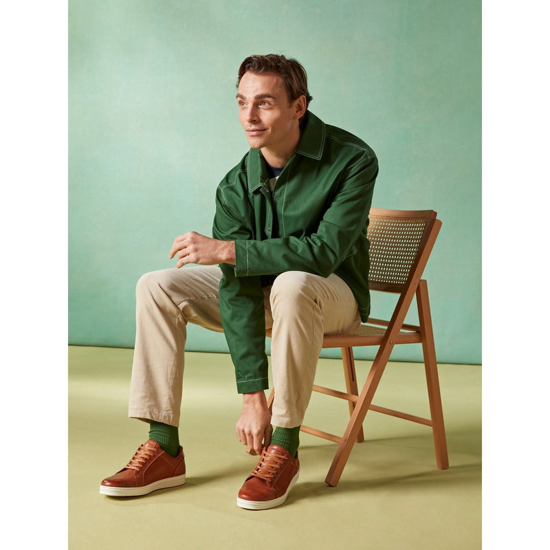 Hush Puppies Madden Leather Men's Tan Sneakers