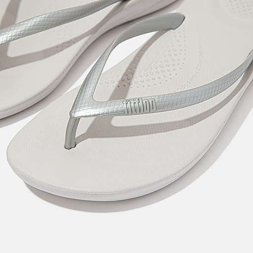 FitFlop Iqushion Ergonomic Women's Silver Flip Flops