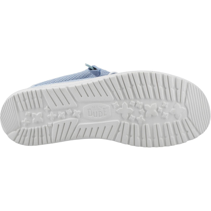 HEYDUDE Wally Stretch Sox Synthetic Men's Cloud Blue/Dawn Blue Moccasins Shoes