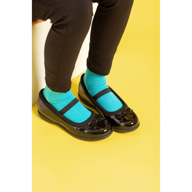 Hush Puppies Betty Patent Junior Leather Girls's Black Shoes