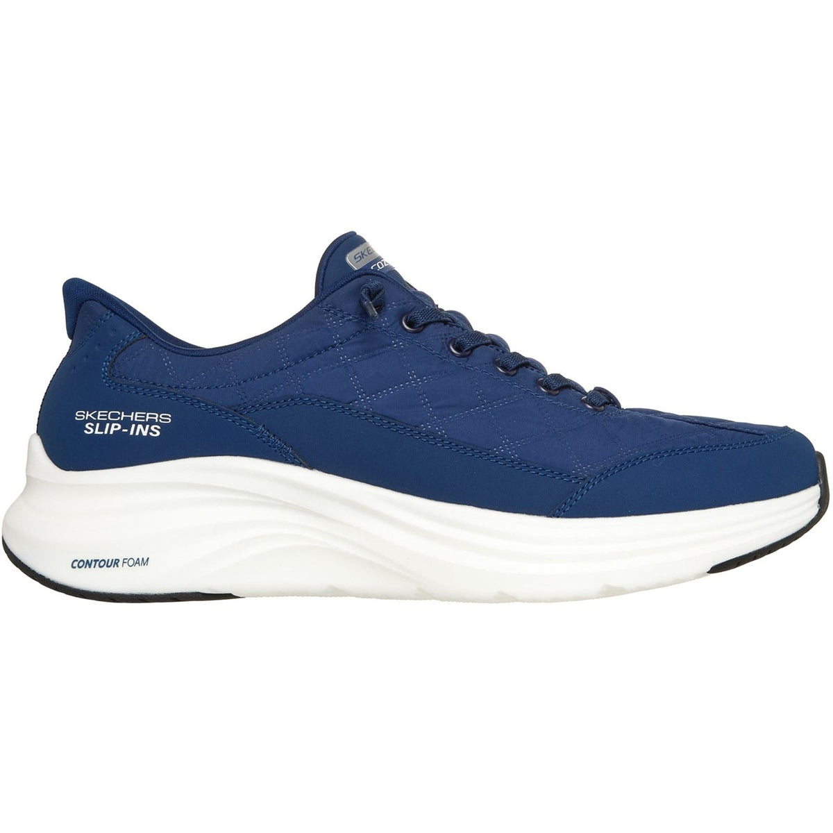 Skechers Contour Foam Cozy Fit Textile Men's Blue Cozypoly/White Trim Trainers