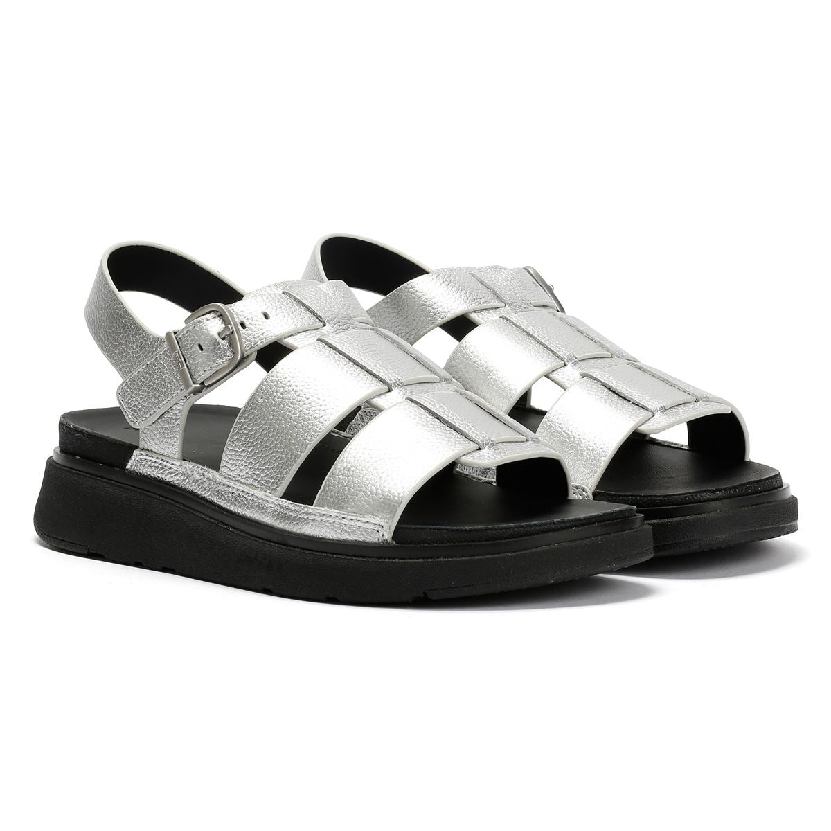 FitFlop GEN-FF Leather Women's Silver Sandals