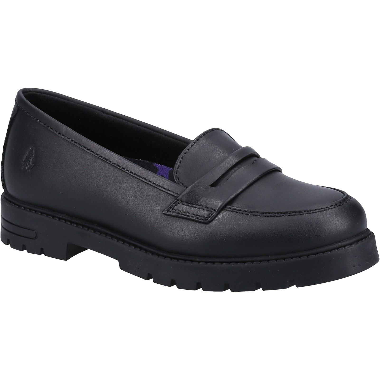 Hush Puppies Hazel Loafer SNR Leather Girls's Black Loafers