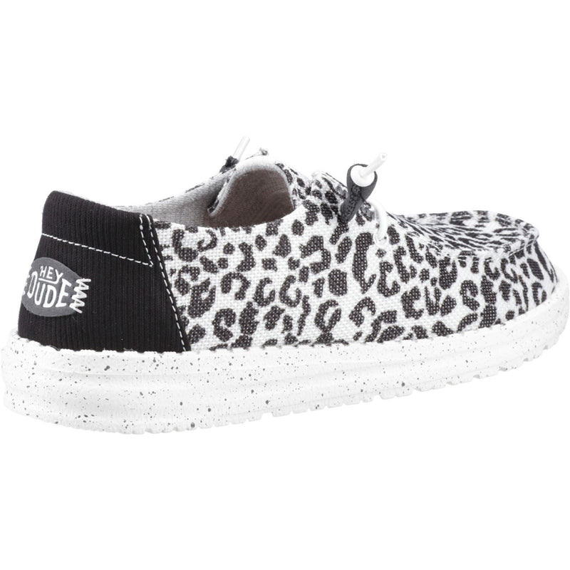 HEYDUDE Wendy Leopard Cotton Blend Women's Black/Grey Loafers
