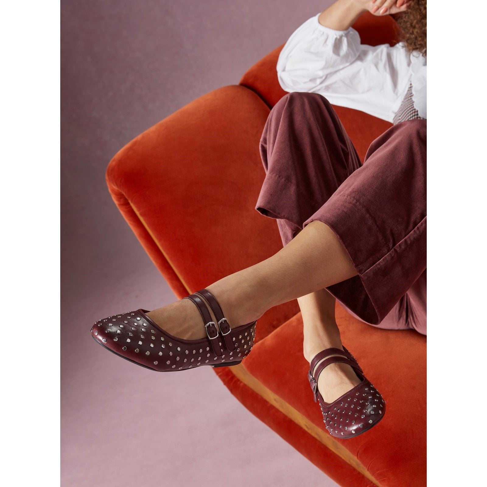 Hush Puppies Nixie Leather Women's Plum Shoes