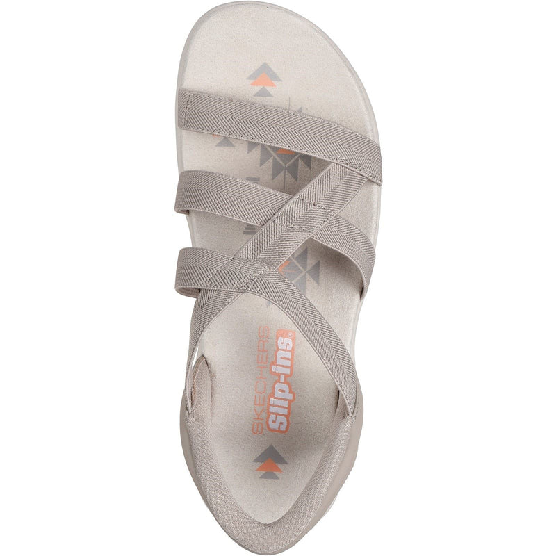 Skechers Reggae Slim Stretch Flex Textile Women's Taupe Sandals