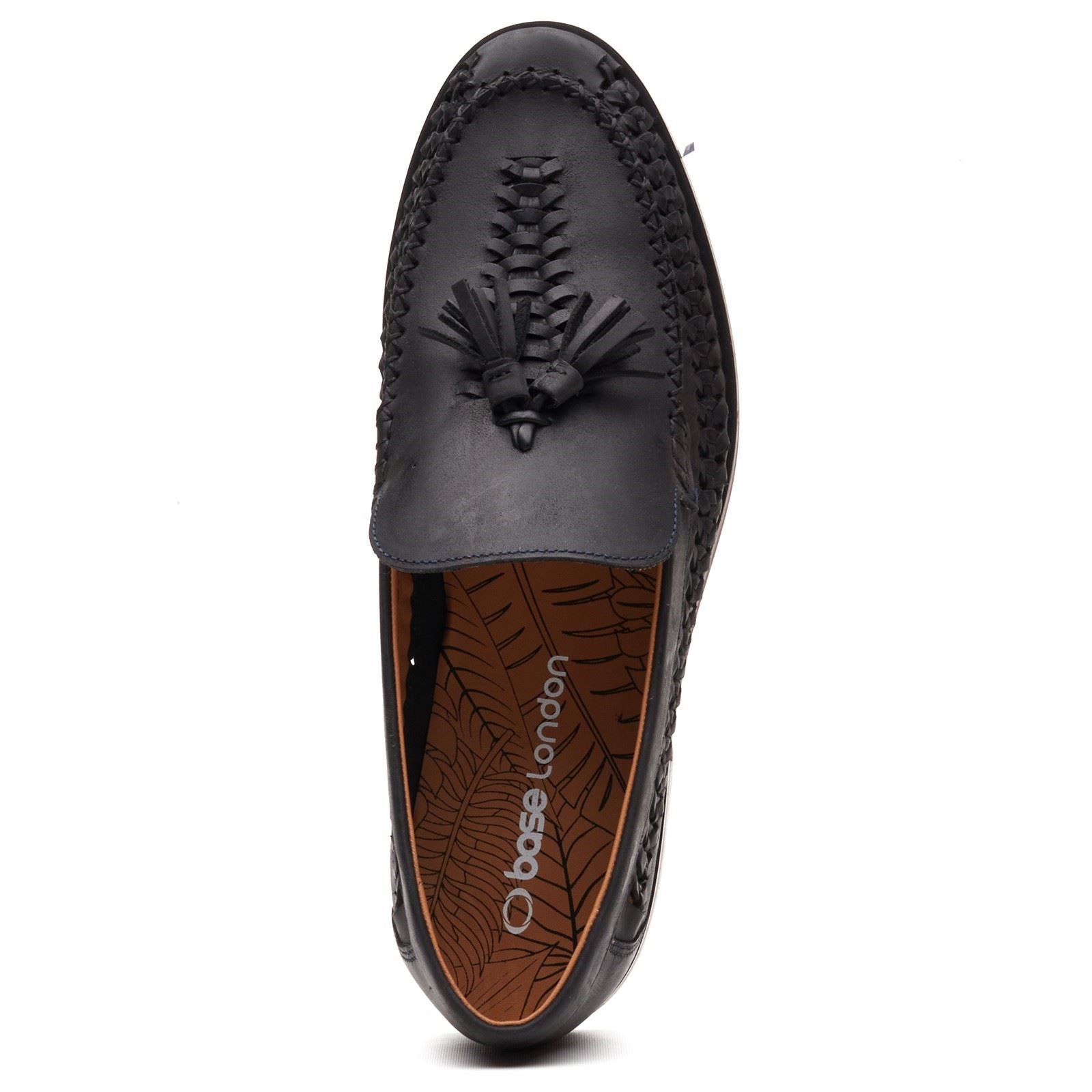 Base London Bracken Leather Men's Navy Loafers