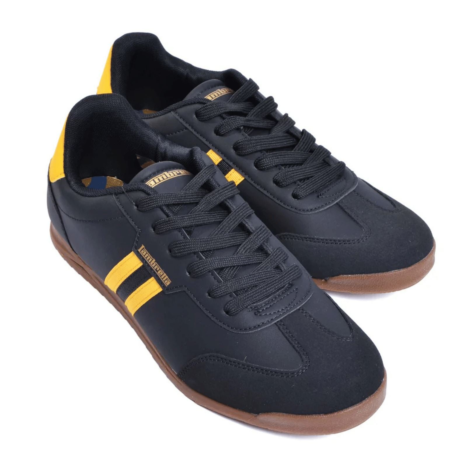 Lambretta Tackle Men's Black/Gold Sneakers