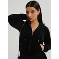Juicy Couture Robertson Classic Jacket Synthetic Women's Black Hooded Sweatshirt