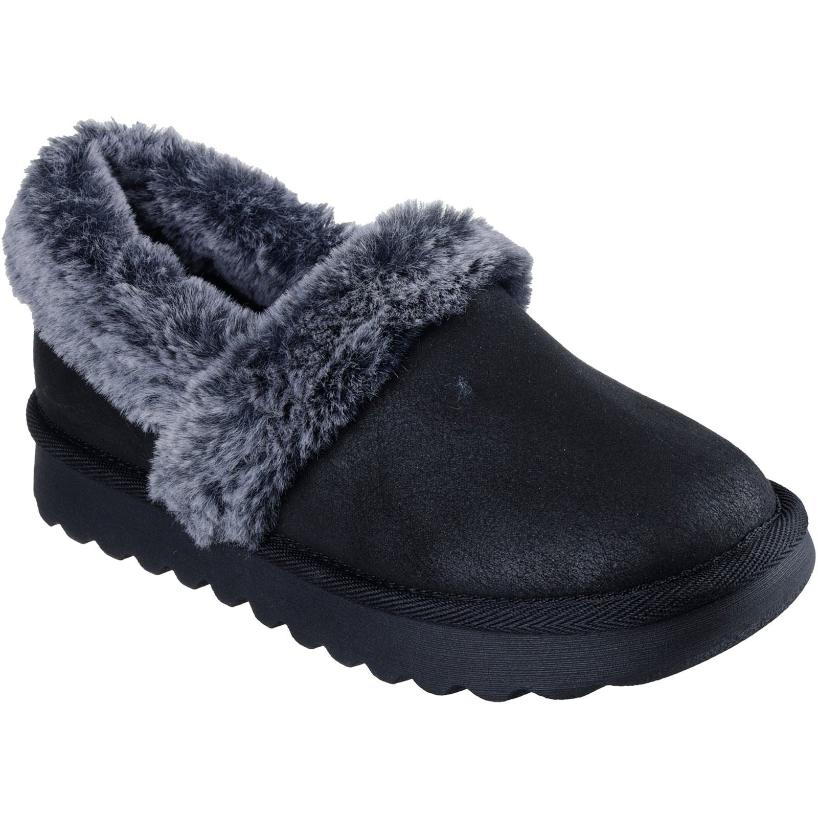 Skechers Cozy Up Synthetic Women's Black Slippers