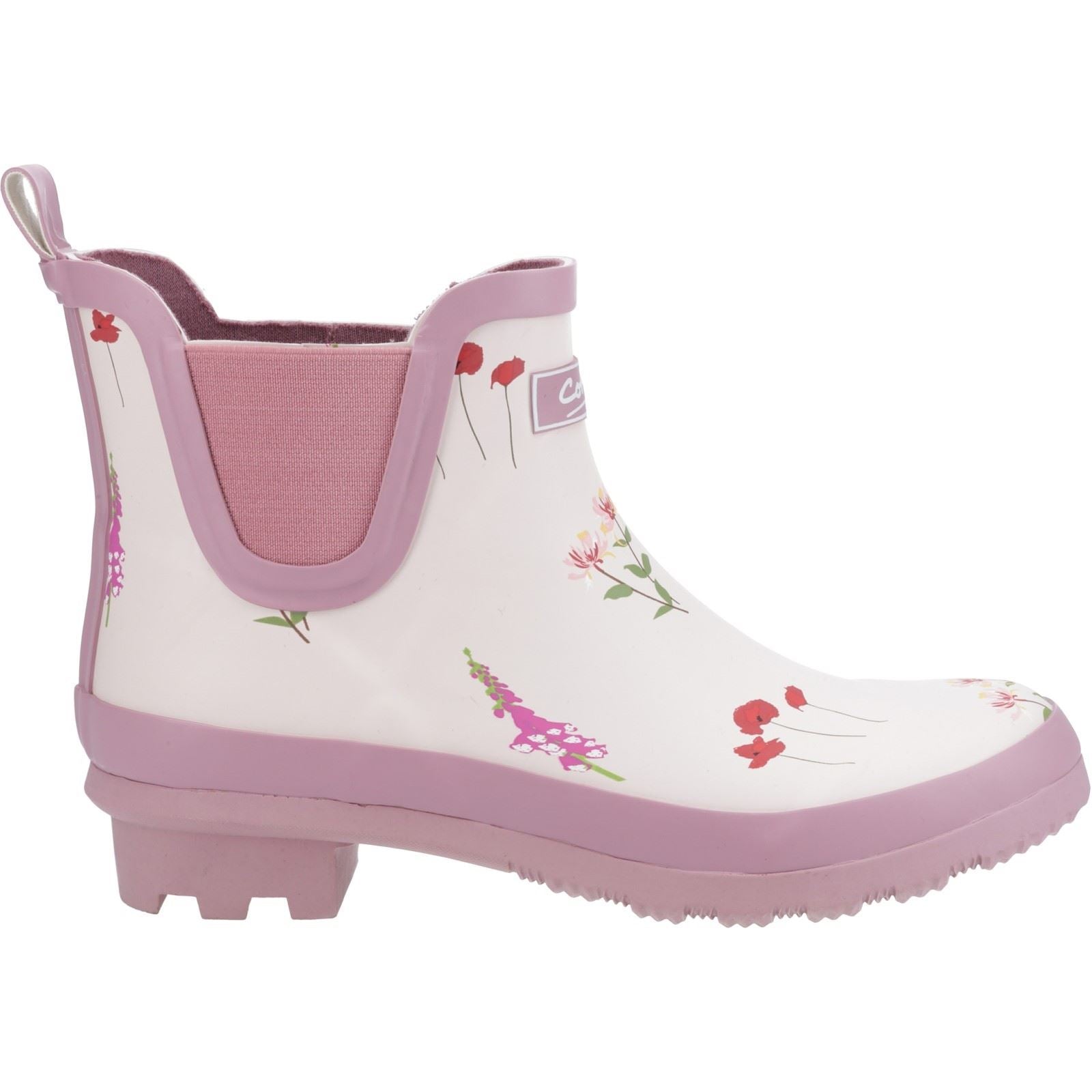 Cotswold Wildflower Ankle Rubber Women's Pink Wellington Boots