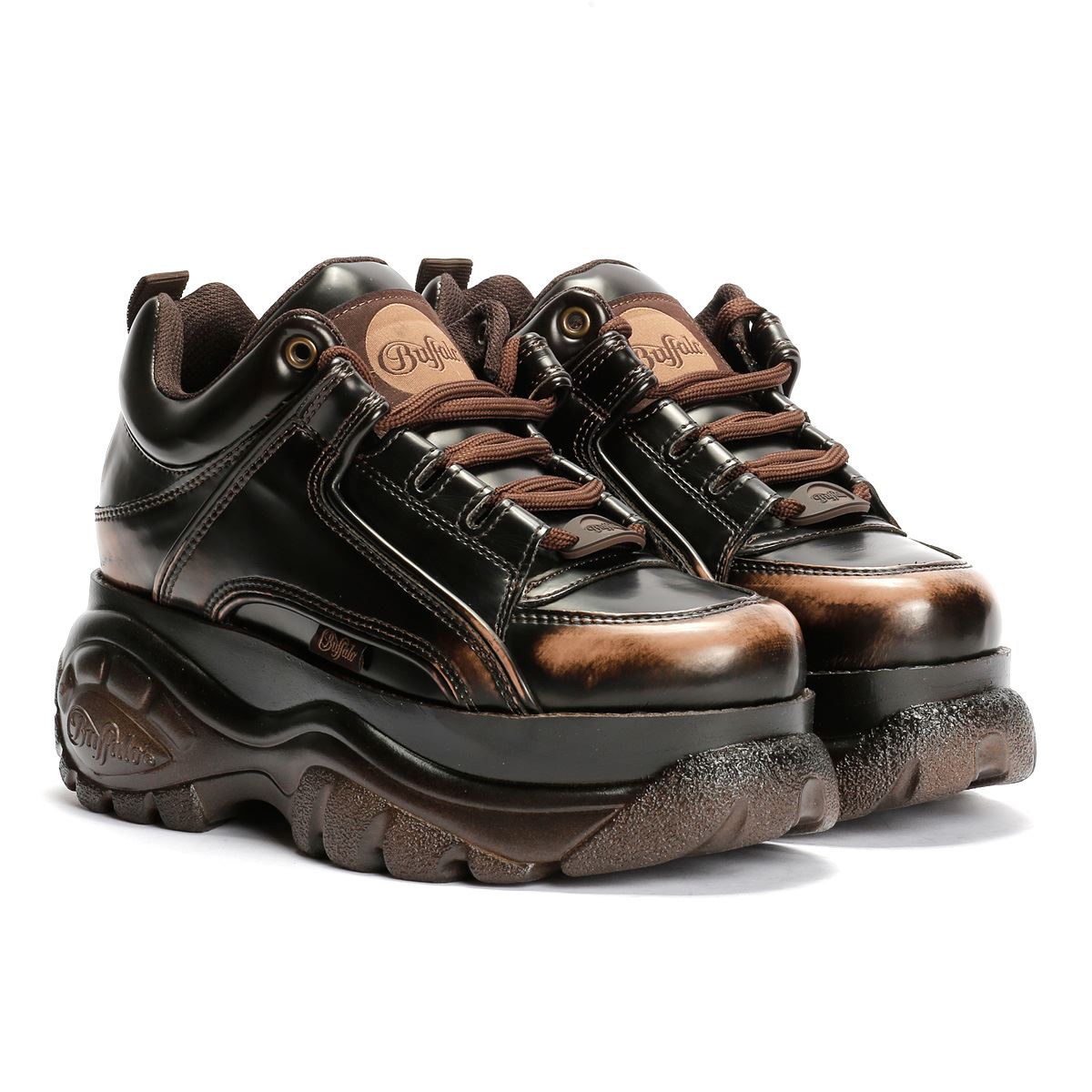 Buffalo 1339-14 Leather Women's Brown Sneakers