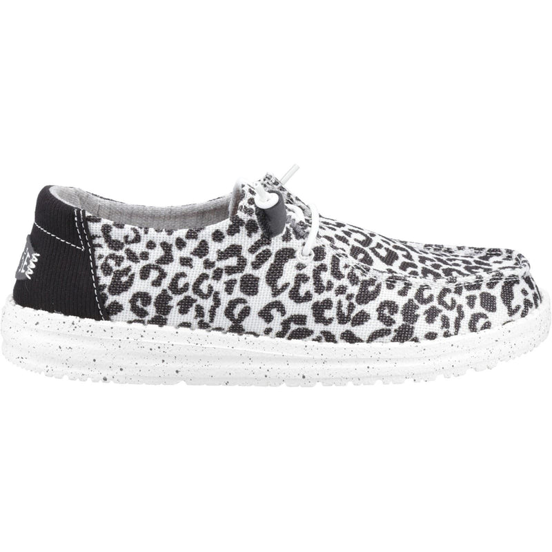 HEYDUDE Wendy Leopard Cotton Blend Women's Black/Grey Loafers