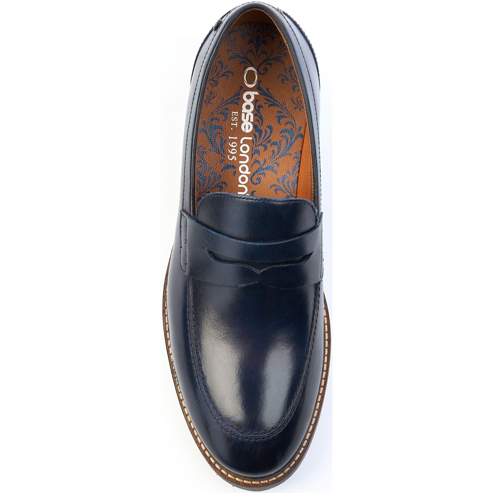 Base London Sid Leather Men's Navy Loafers