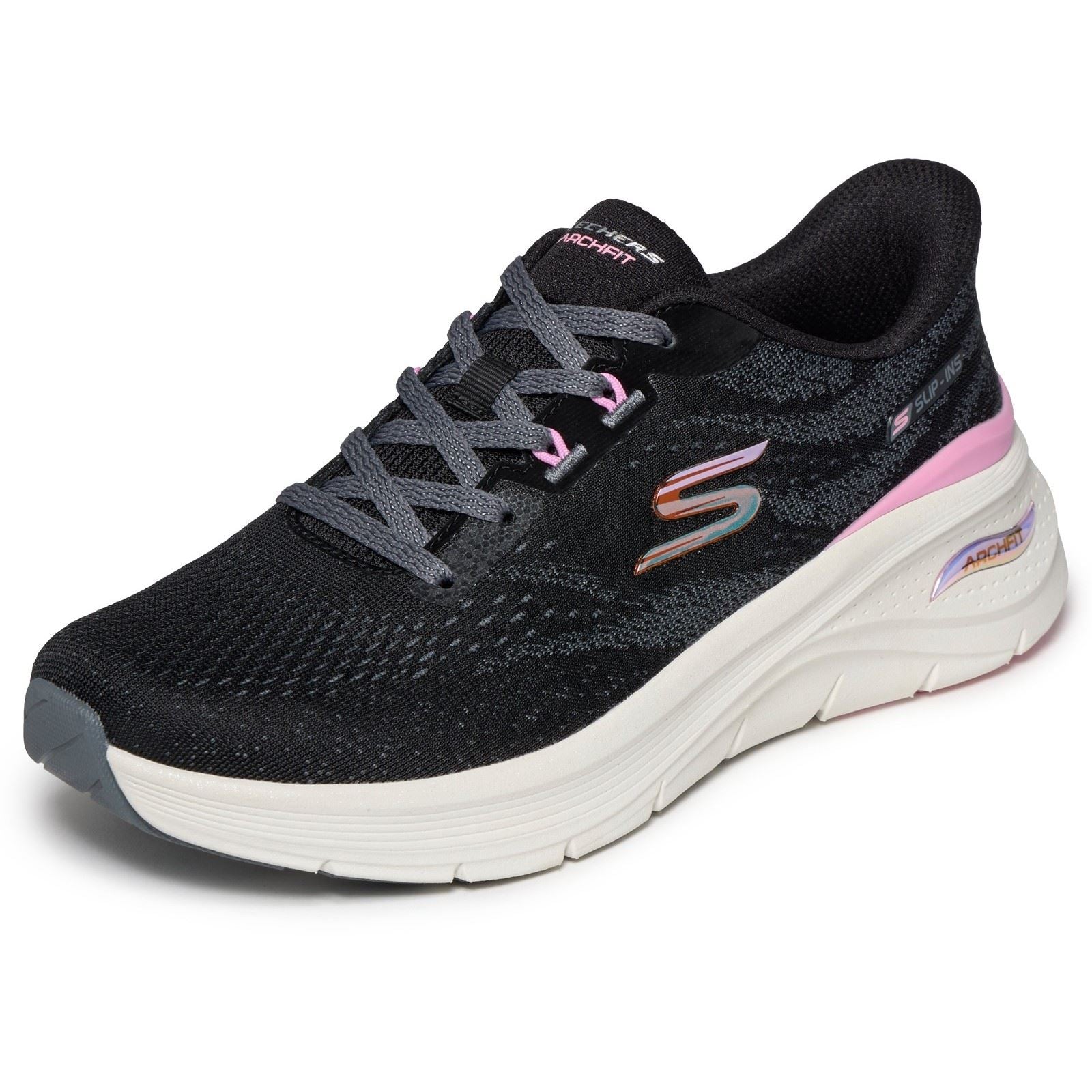 Skechers Arch Fit 3.0 Textile Women's Black Mesh/Multi Trim Sneakers
