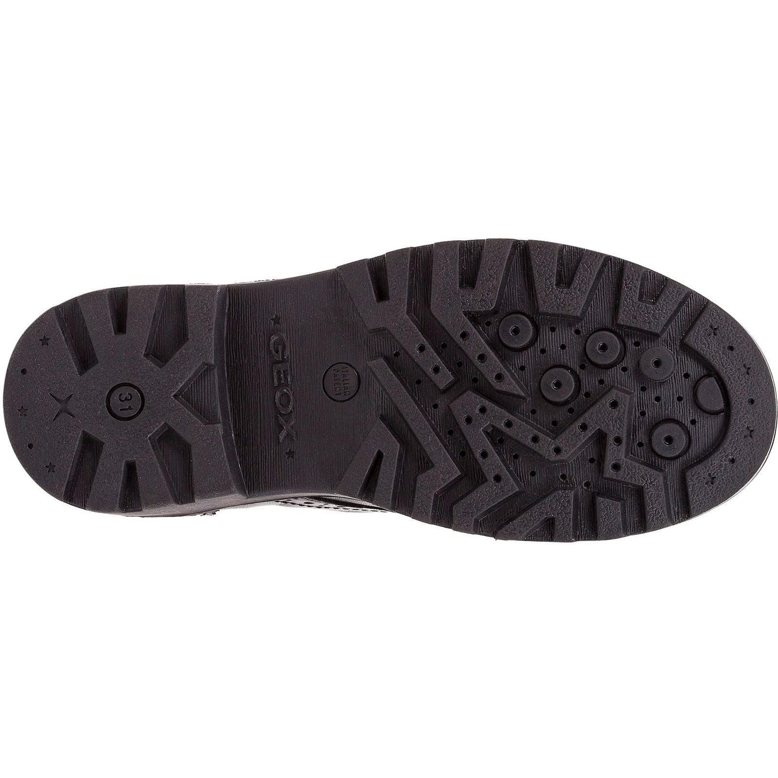 Geox J Casey G. N Leather Girl's Black Lace-Up Shoes