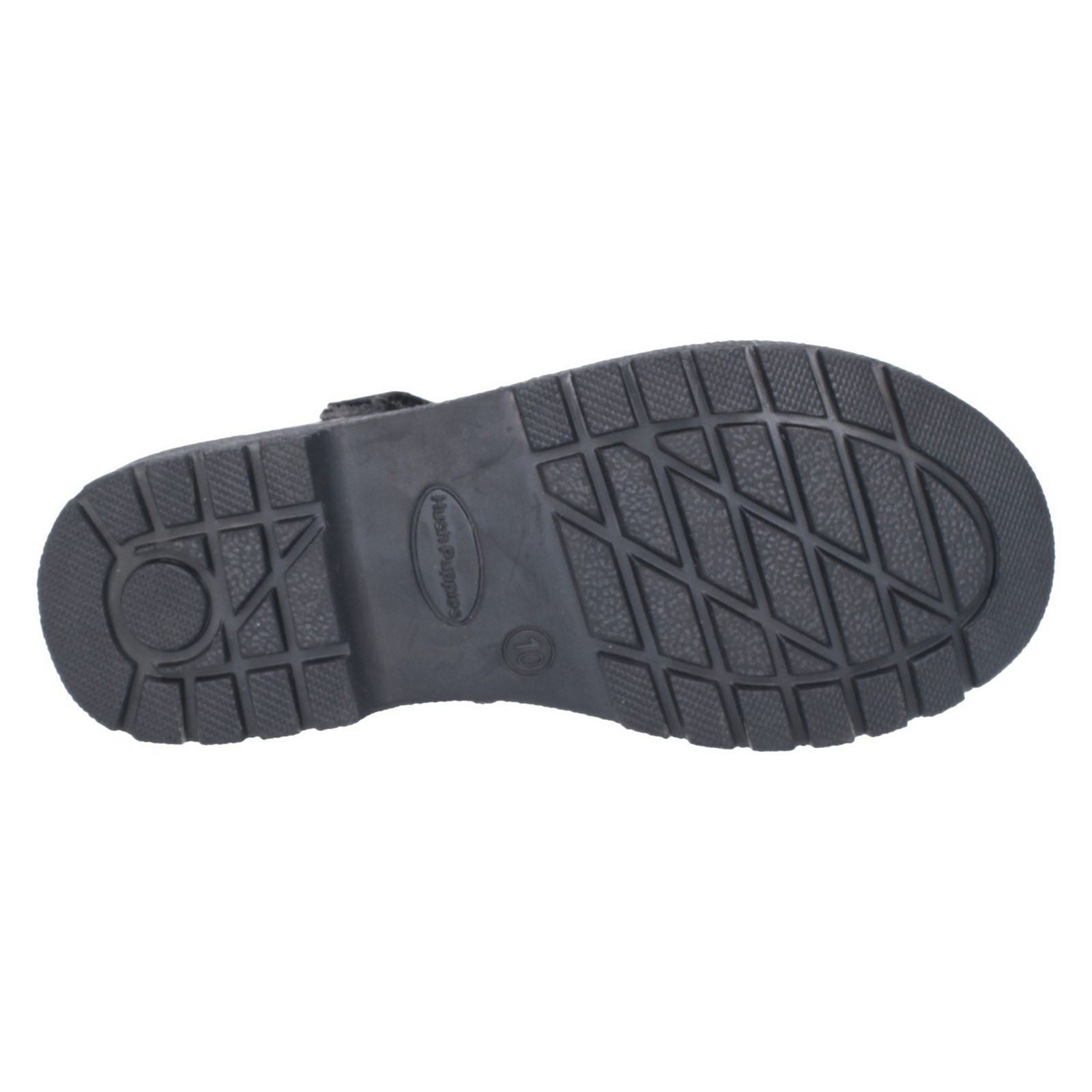 Hush Puppies Tally Junior Girls Black Leather Shoes
