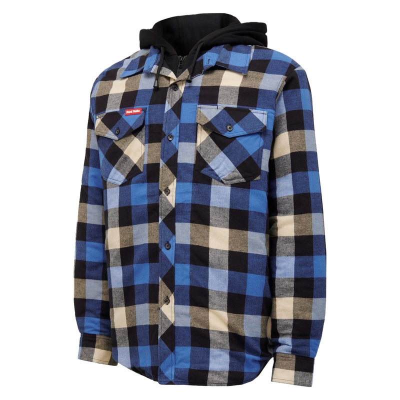 Hard Yakka Quilted Flannel Shacket Men's Blue Shirt Jacket