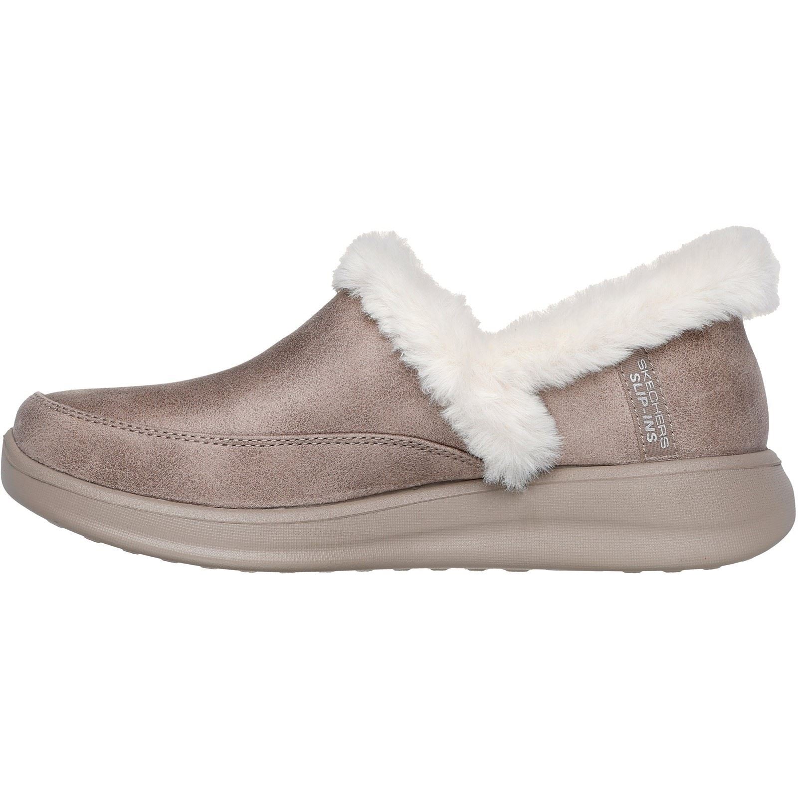 Skechers Cozy Escape Textile Women's Taupe Slippers