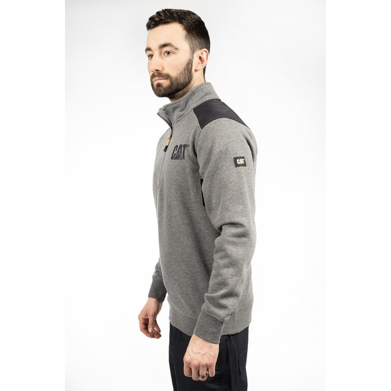 Caterpillar Essential 1/4 Zip Polyester Men's Grey Sweatshirt