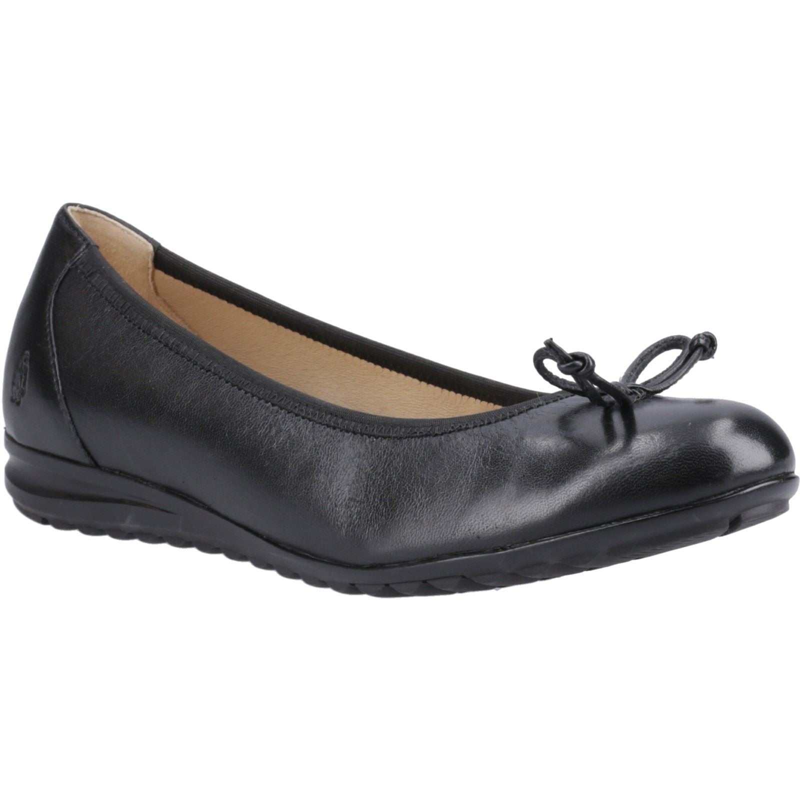 Hush Puppies Lucille Leather Women's Black Flats