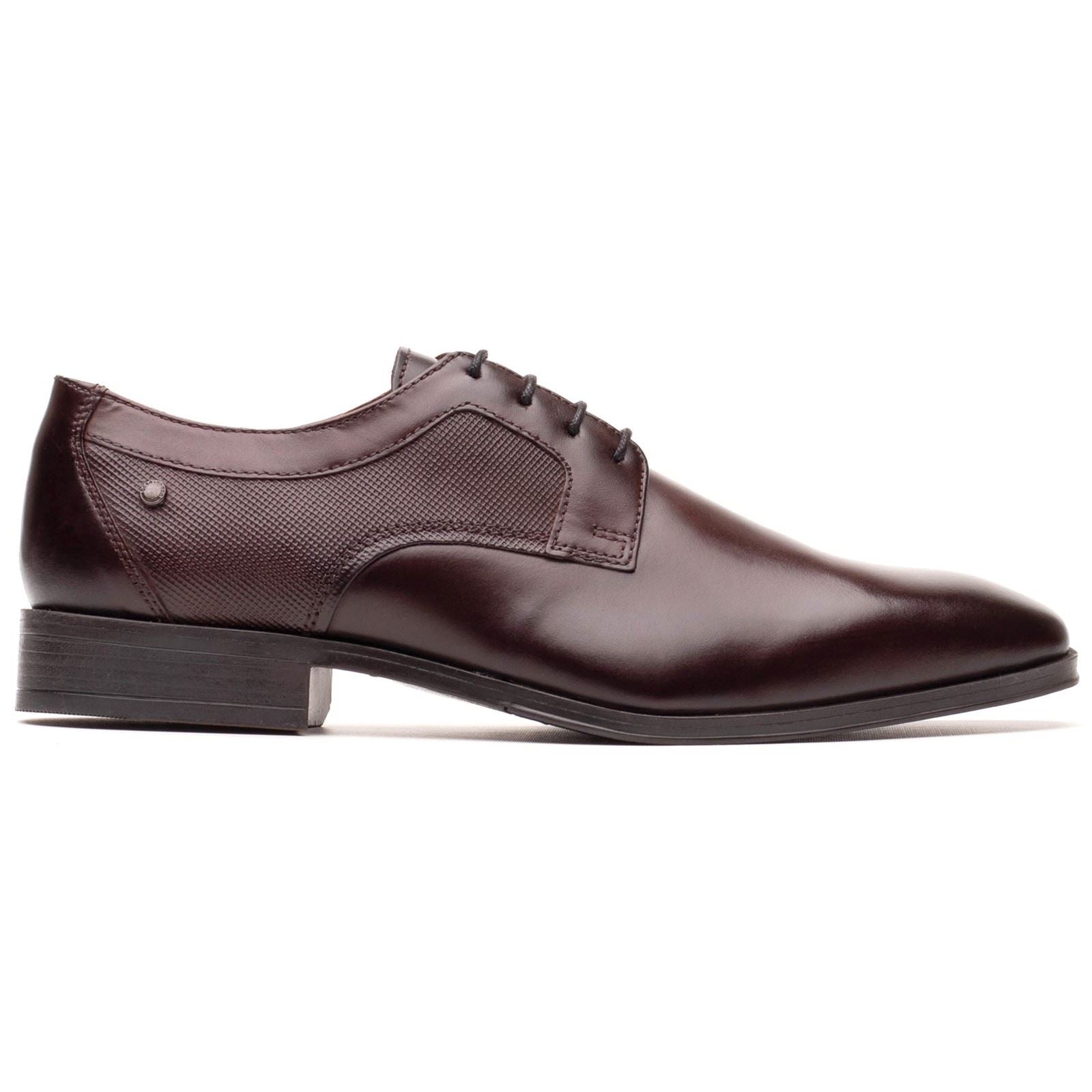 Base London Dome Leather Men's Burnt Brown Lace-Up Shoes