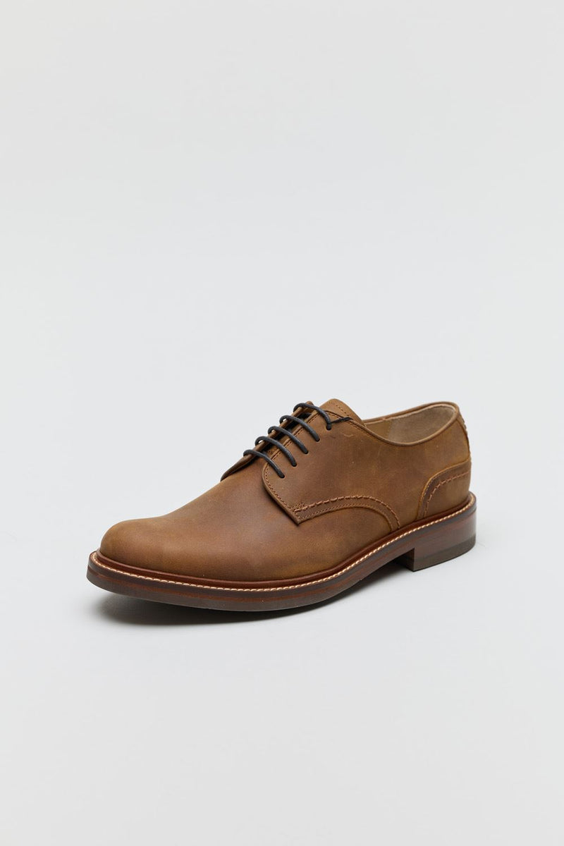 Chapman & Moore Plain Derby Country Oiled Leather Men's Tan Shoes