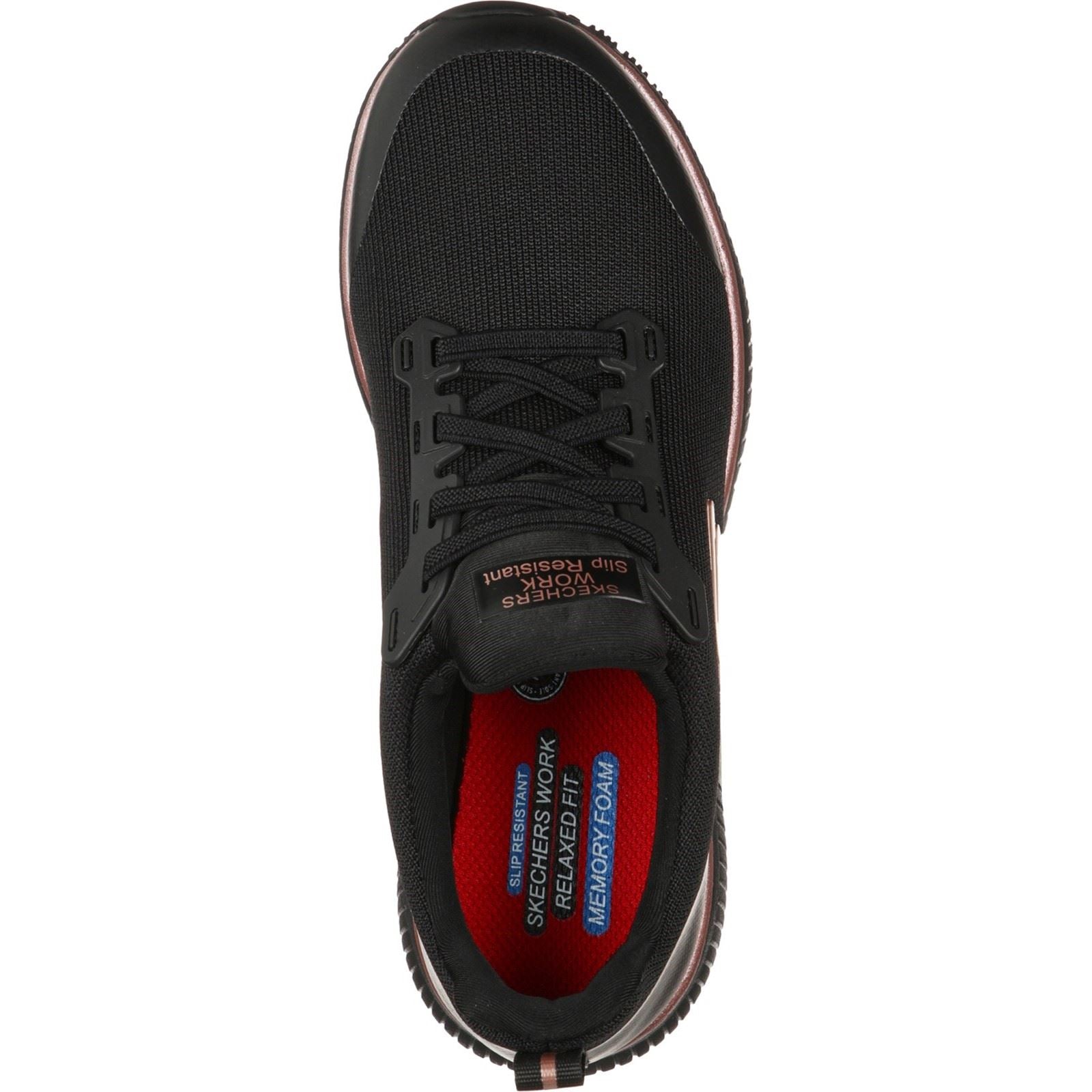 Skechers Workwear Squad SR Textile Women's Black/Rose Gold Safety Sneakers