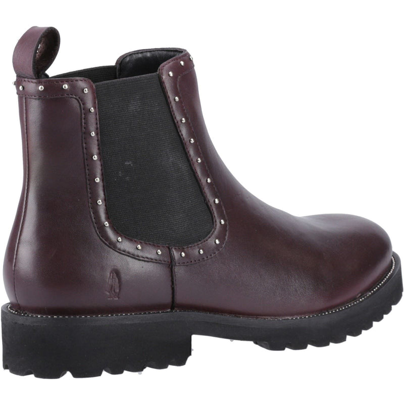 Hush Puppies Gwyneth Leather Women's Plum Flat Chelsea Boots