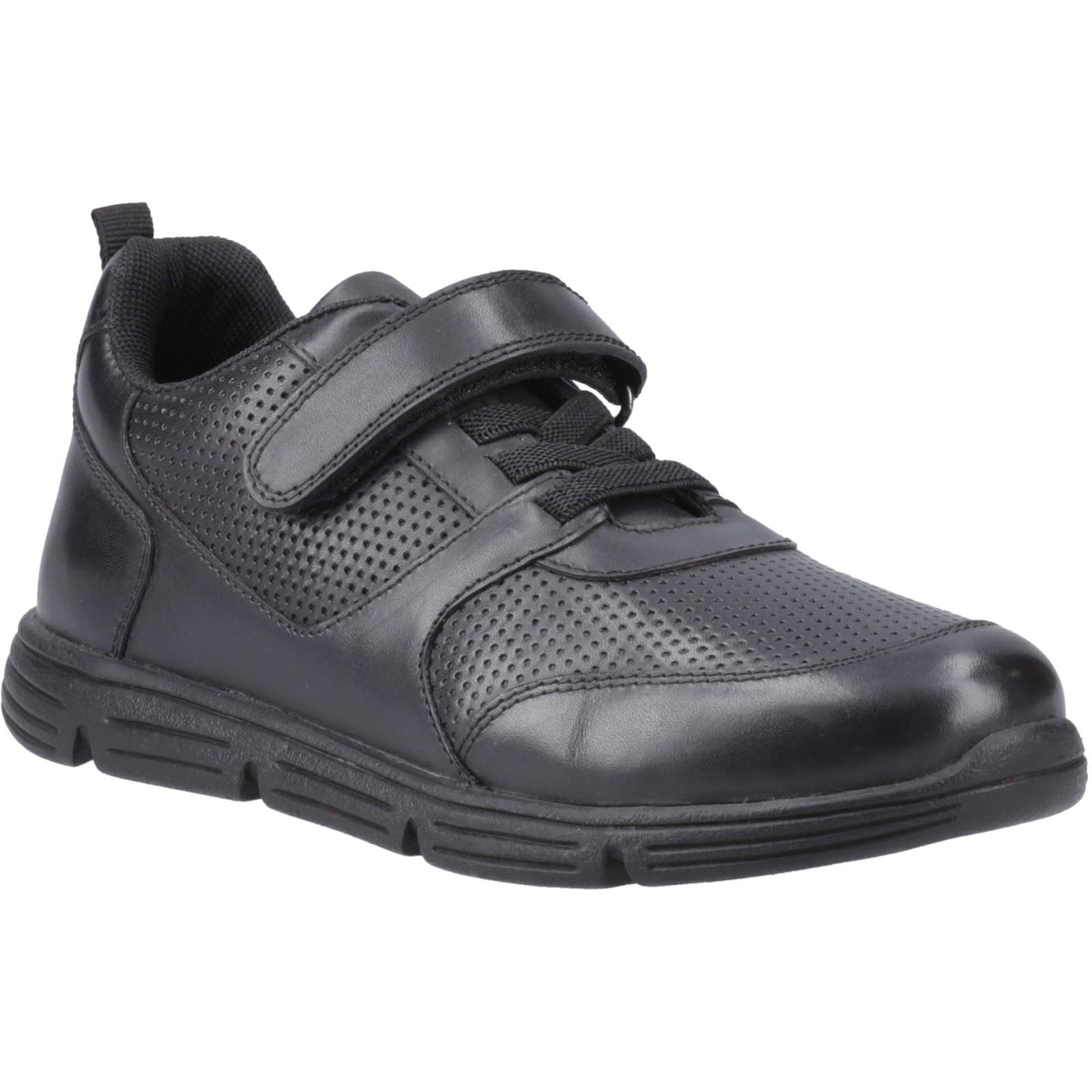 Hush Puppies Alfie Bungee Jnr Leather Boys's Black Shoes